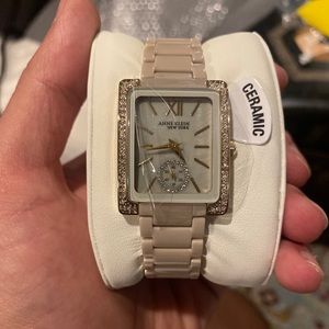 Anne Klein 12/2320TNGB Ceramic & Gold Tone Watch